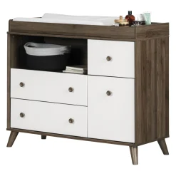 South Shore Changing Table Yodi - Natural Walnut / White