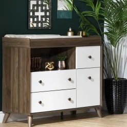 South Shore Changing Table Yodi - Natural Walnut / White