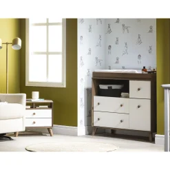 South Shore Changing Table Yodi - Natural Walnut / White