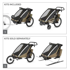 Kids Thule Chariot Cross2 Double - Dark Slate