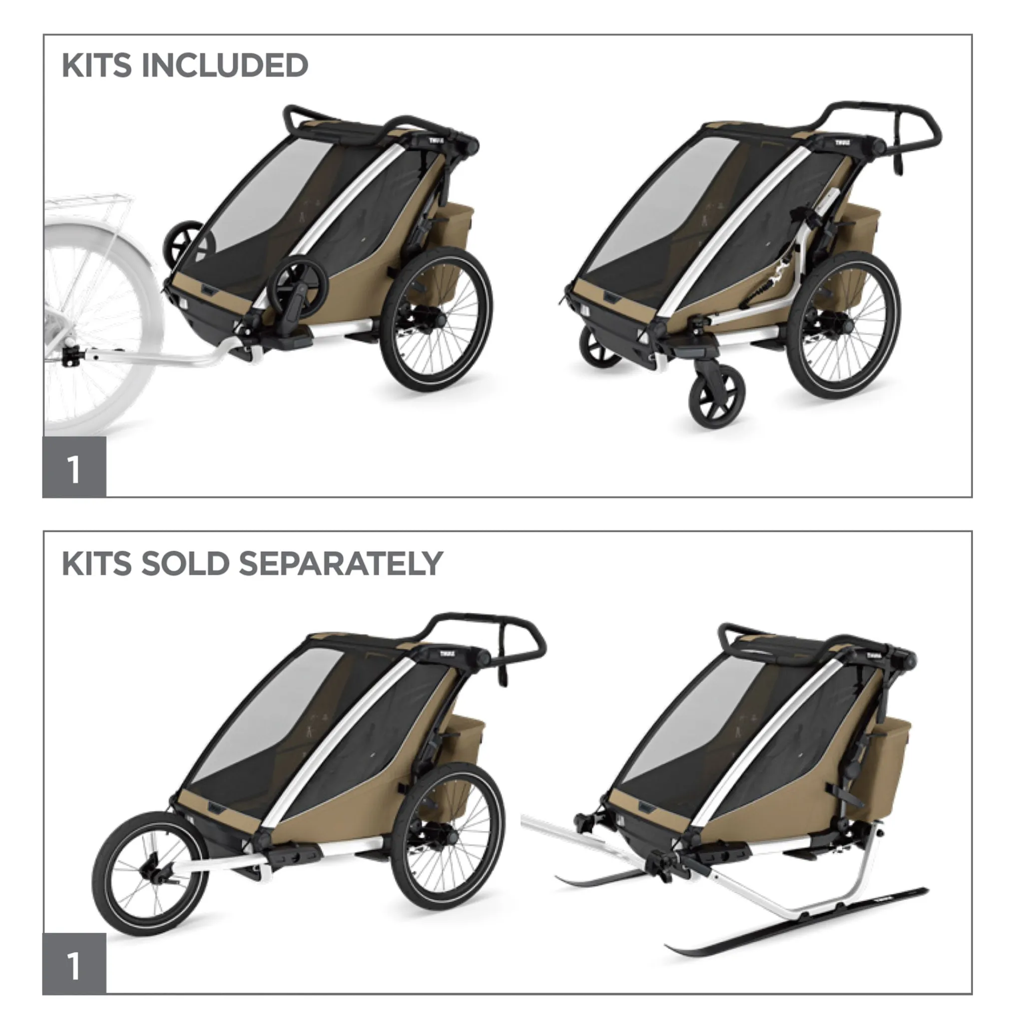 Kids Thule Chariot Cross2 Double - Dark Slate