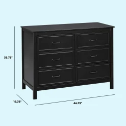 DaVinci Charlie 6-Drawer Double Dresser - Ebony