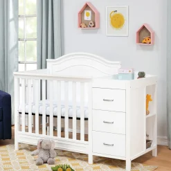 DaVinci Charlie 4-in-1 Convertible Mini Crib & Changer - White
