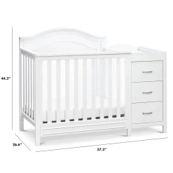 DaVinci Charlie 4-in-1 Convertible Mini Crib & Changer - White