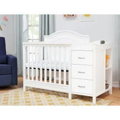 DaVinci Charlie 4-in-1 Convertible Mini Crib & Changer - White
