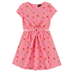 Kids Look Charm Printed Rib Dress 7-14y