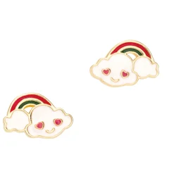 Girl Nation Charming Whimsy Necklace and Earring Gift Set - Cloud Luvs Rainbow