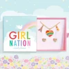 Girl Nation Teething Toys>Charming Whimsy Necklace and Earring Gift Set - Rainbow Heart