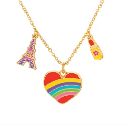 Girl Nation Teething Toys>Charming Whimsy Necklace and Earring Gift Set - Rainbow Heart