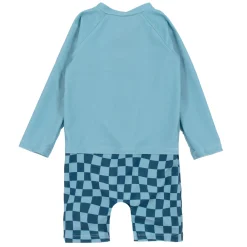 Kids/BOY Nano Checkered Uv Ls Swimsuit 2-4