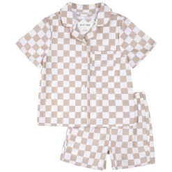 Kids Petit Lem Checkered Woven Pajamas 2-7
