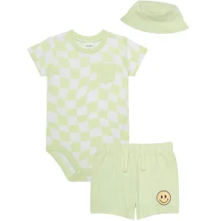 BOY PL Baby Checks 3 Pieces Short Set 0-9m