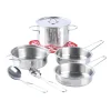 Kids Kid Jouets Chef's Collection Mini Pots and Pans Cookware 8 Pieces