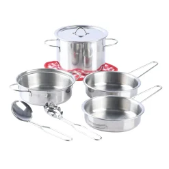 Kids Kid Jouets Chef's Collection Mini Pots and Pans Cookware 8 Pieces