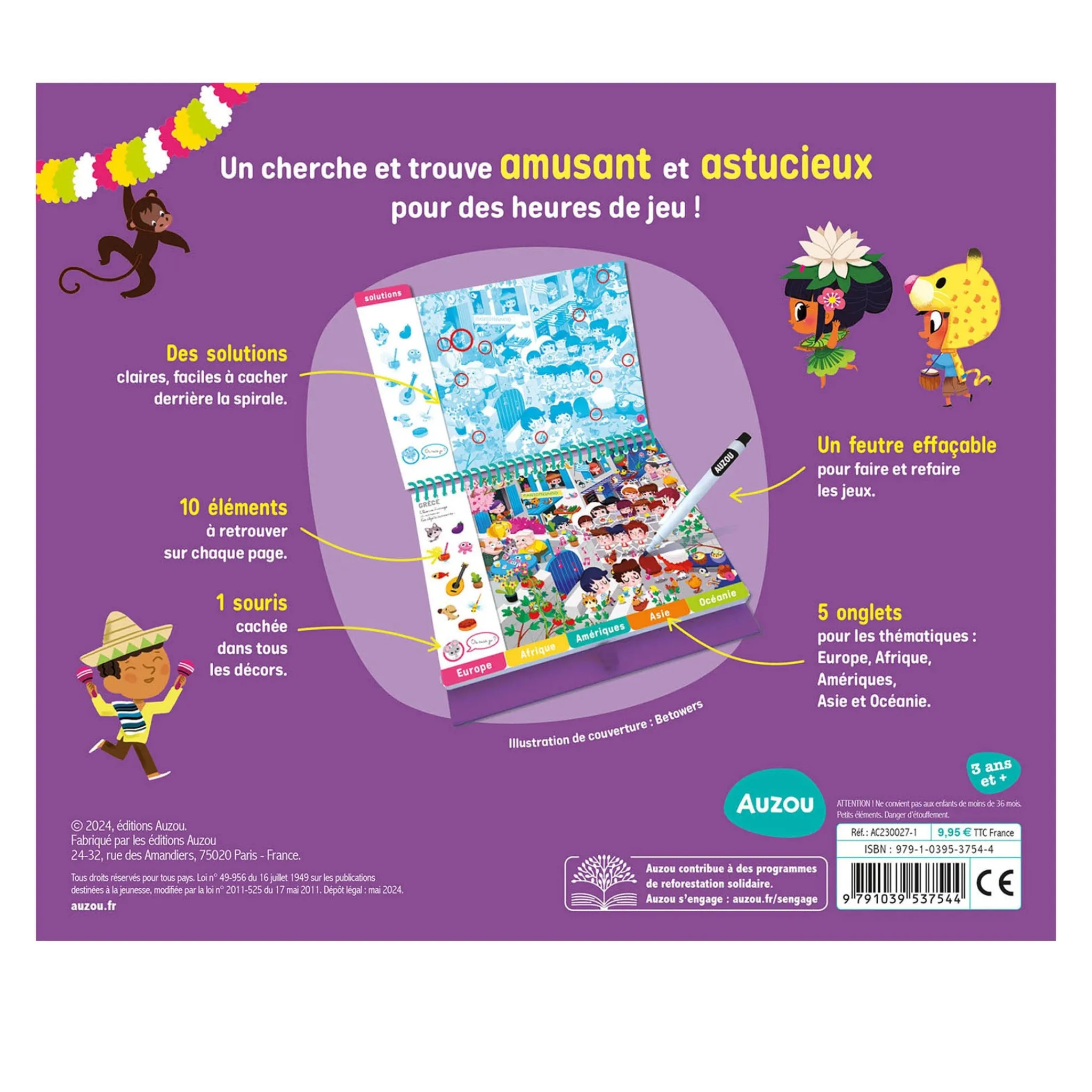 Auzou 4 Years And Over|2 Years And Over>Cherche Et Trouve Autour Du Monde