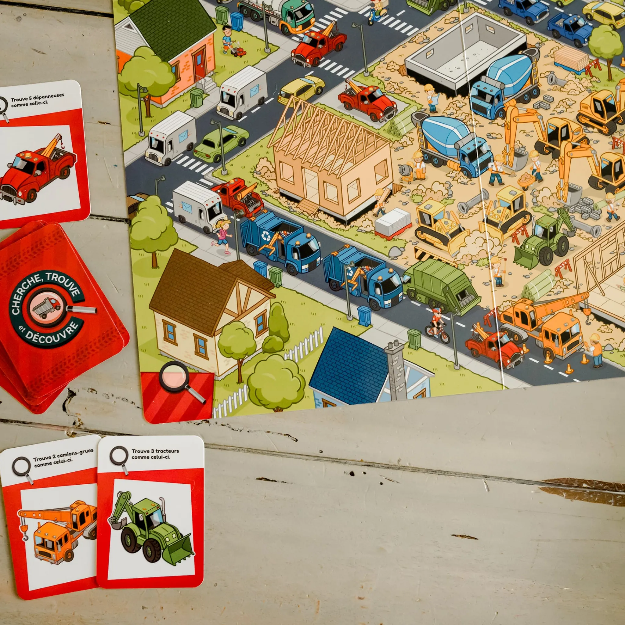 Kids Placote Board Games>Cherche, trouve et découvre : les camions