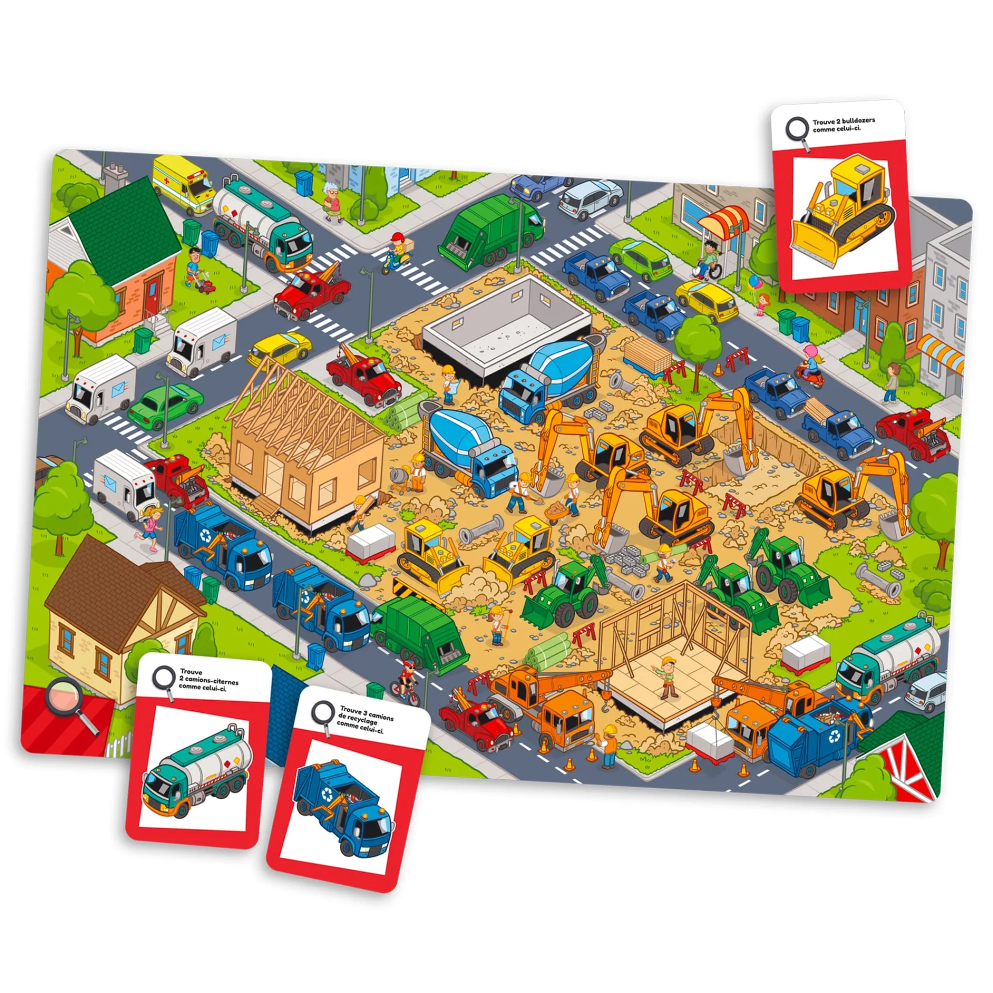 Kids Placote Board Games>Cherche, trouve et découvre : les camions
