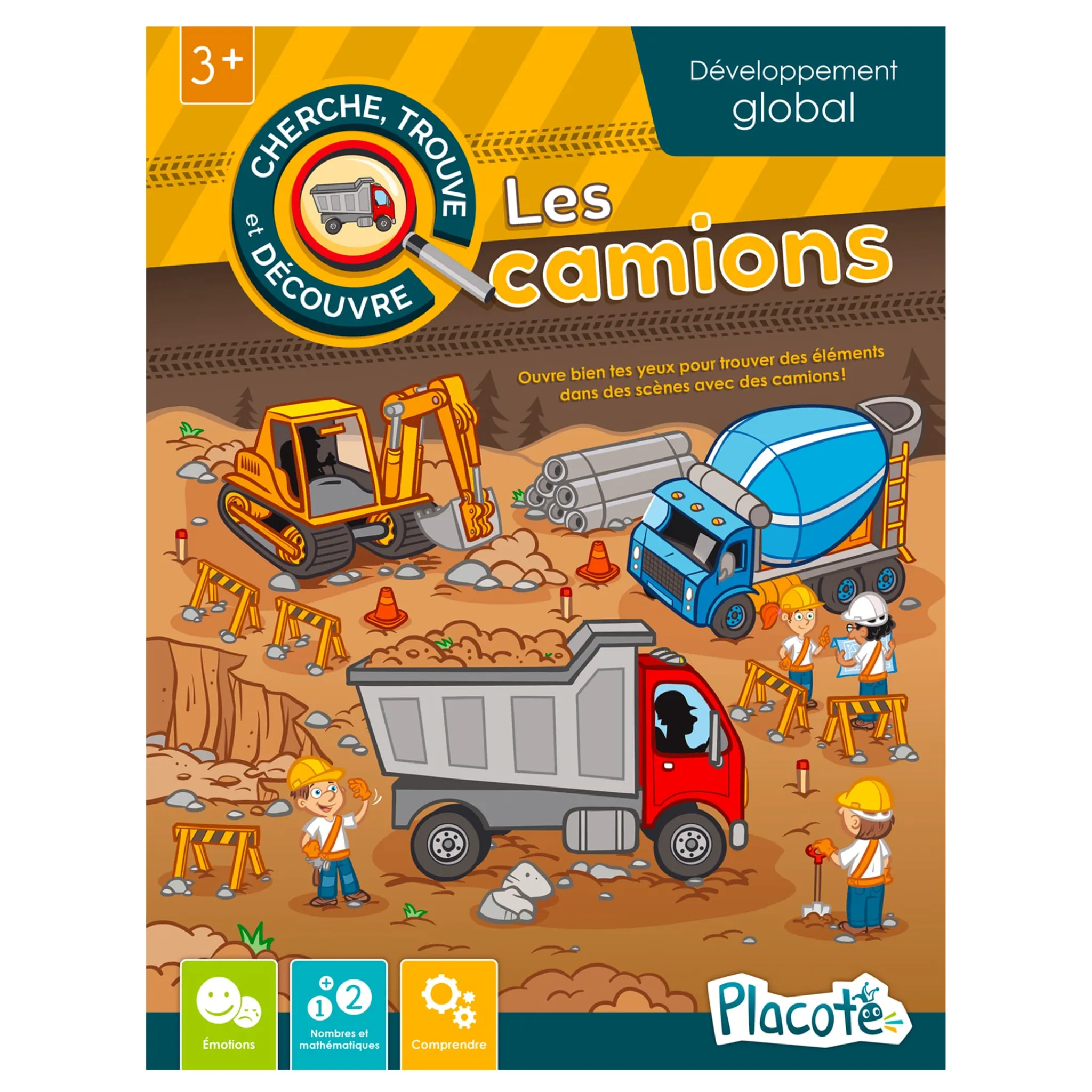 Kids Placote Board Games>Cherche, trouve et découvre : les camions