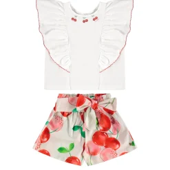 Kids Up Baby Cherries 2 Piece Short Set 2-8y
