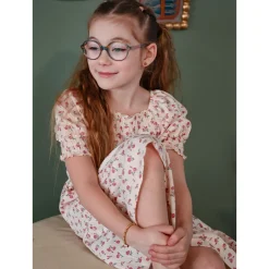 Kids Look Cherries Flowers Dress 7-14