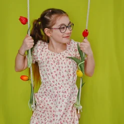 Kids Look Cherries Flowers Dress 7-14
