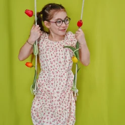 Kids Look Cherries Flowers Dress 7-14