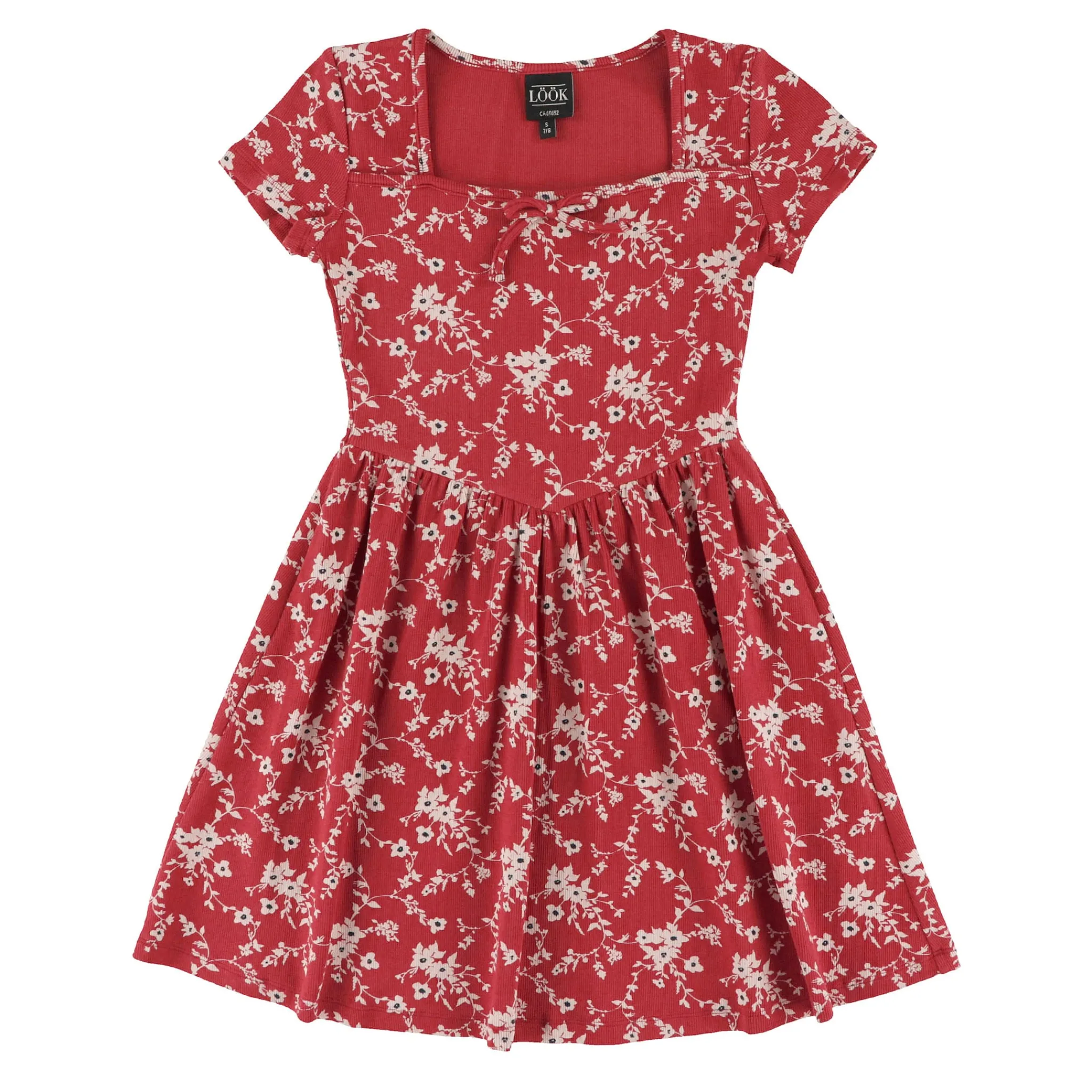 Kids Look Dresses & Rompers>Cherries Flowers Rib Dress7-14