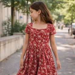 Kids Look Dresses & Rompers>Cherries Flowers Rib Dress7-14