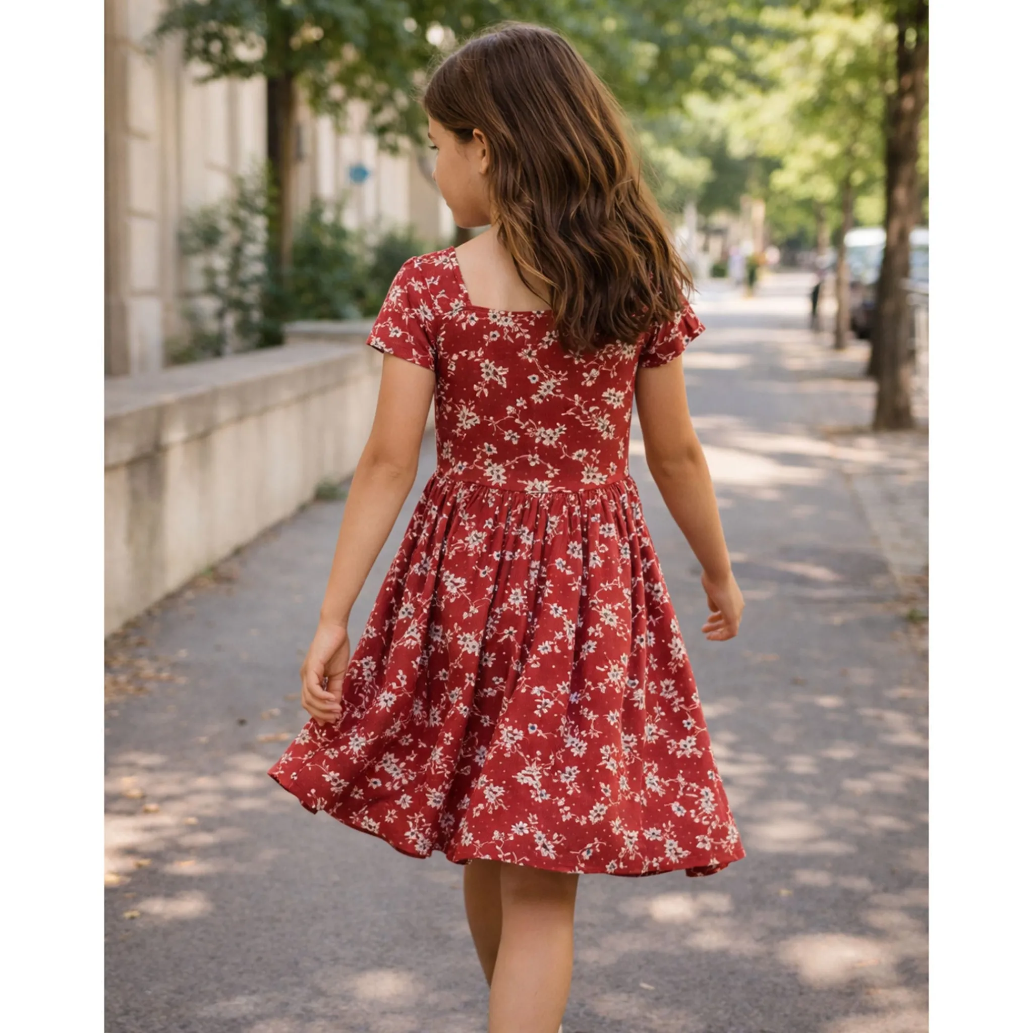 Kids Look Dresses & Rompers>Cherries Flowers Rib Dress7-14