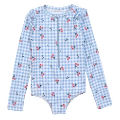 Kids Nano Swimsuits>Cherries Ls Uv Swimsuit 2-10