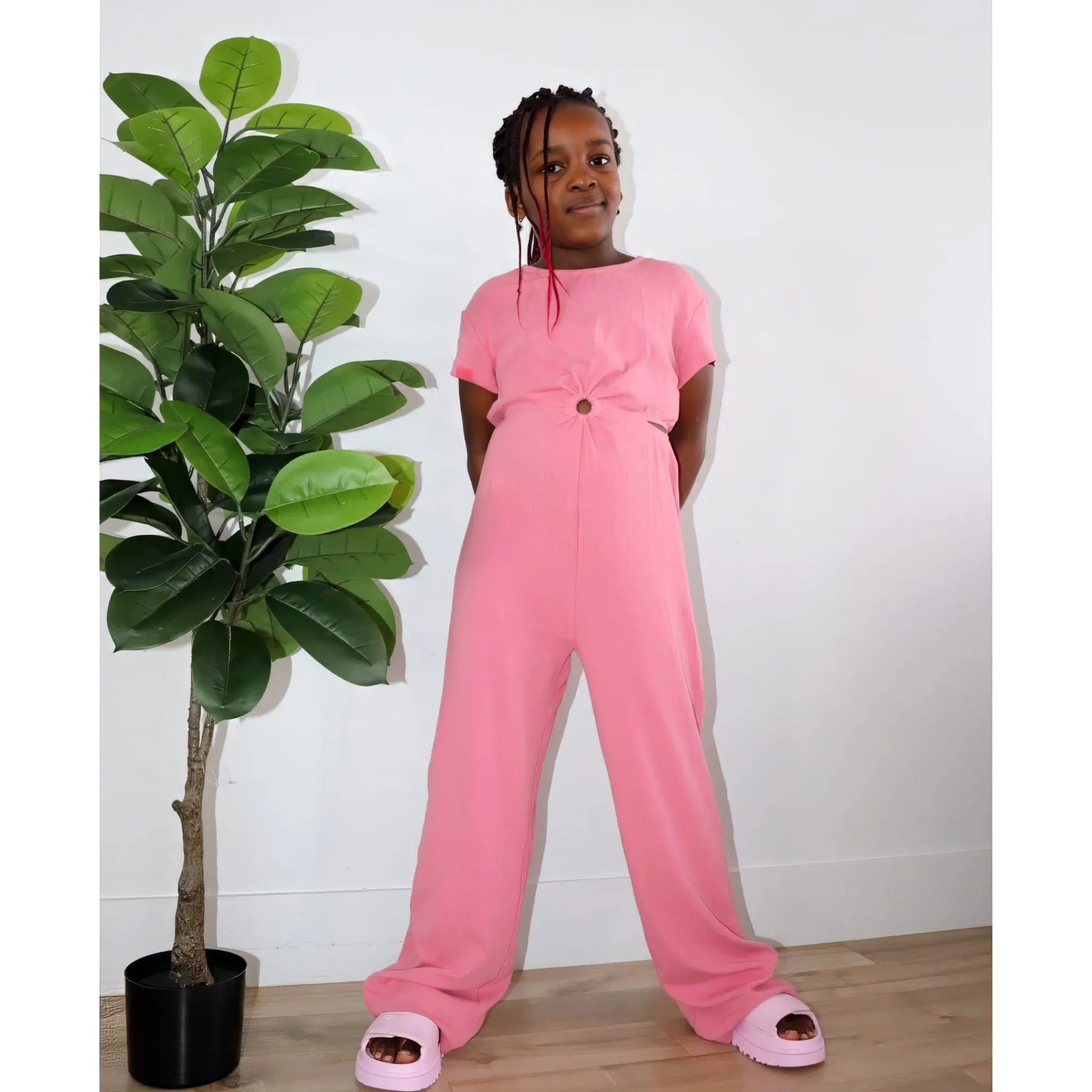 Kids Look Dresses & Rompers>Cherries Rib Jumpsuit 7-14