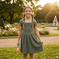 Kids Look Cherries Rib Dress 7-14y