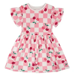 Kids Deux par Deux Cherry Check Dress 3-6