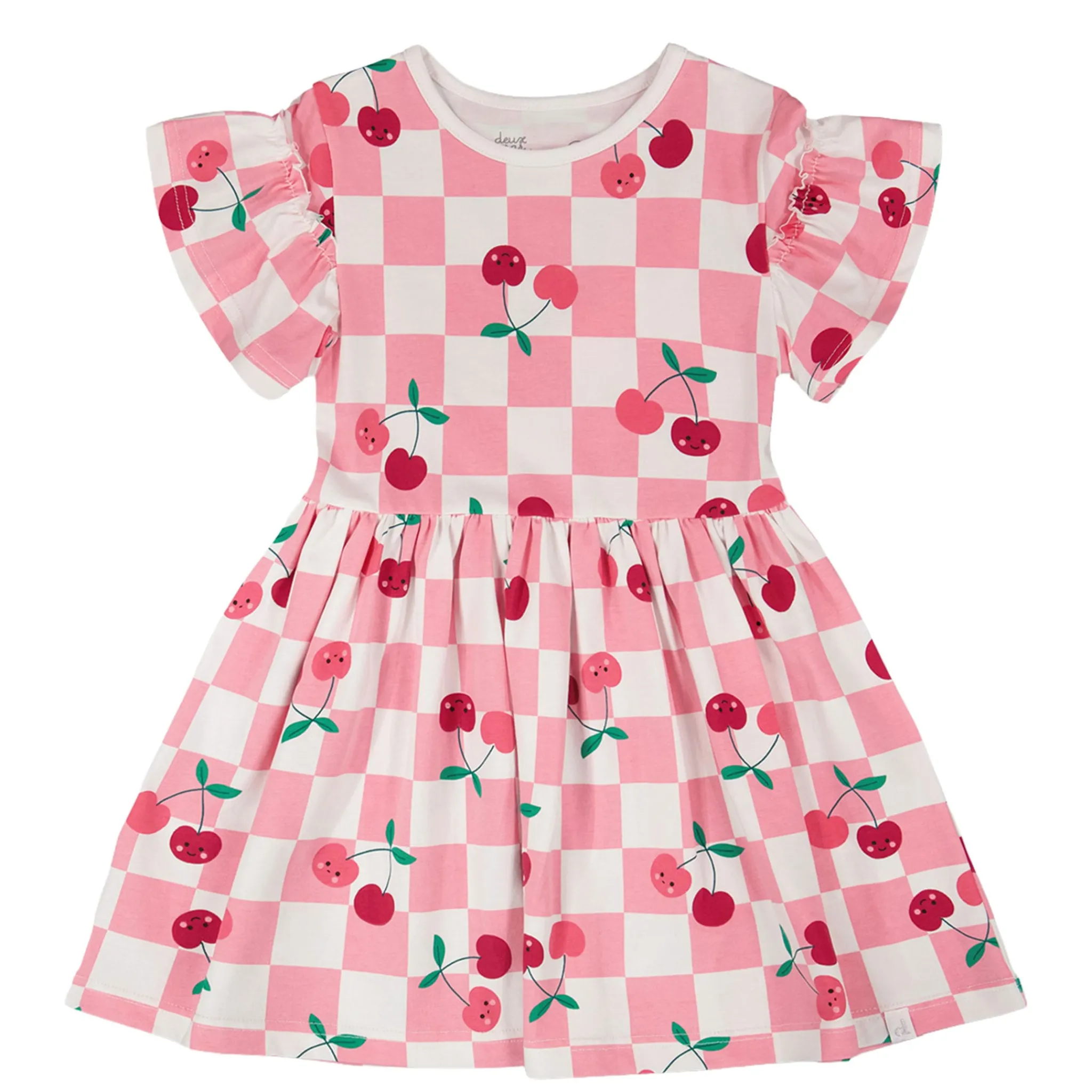 Kids Deux par Deux Cherry Check Dress 3-6