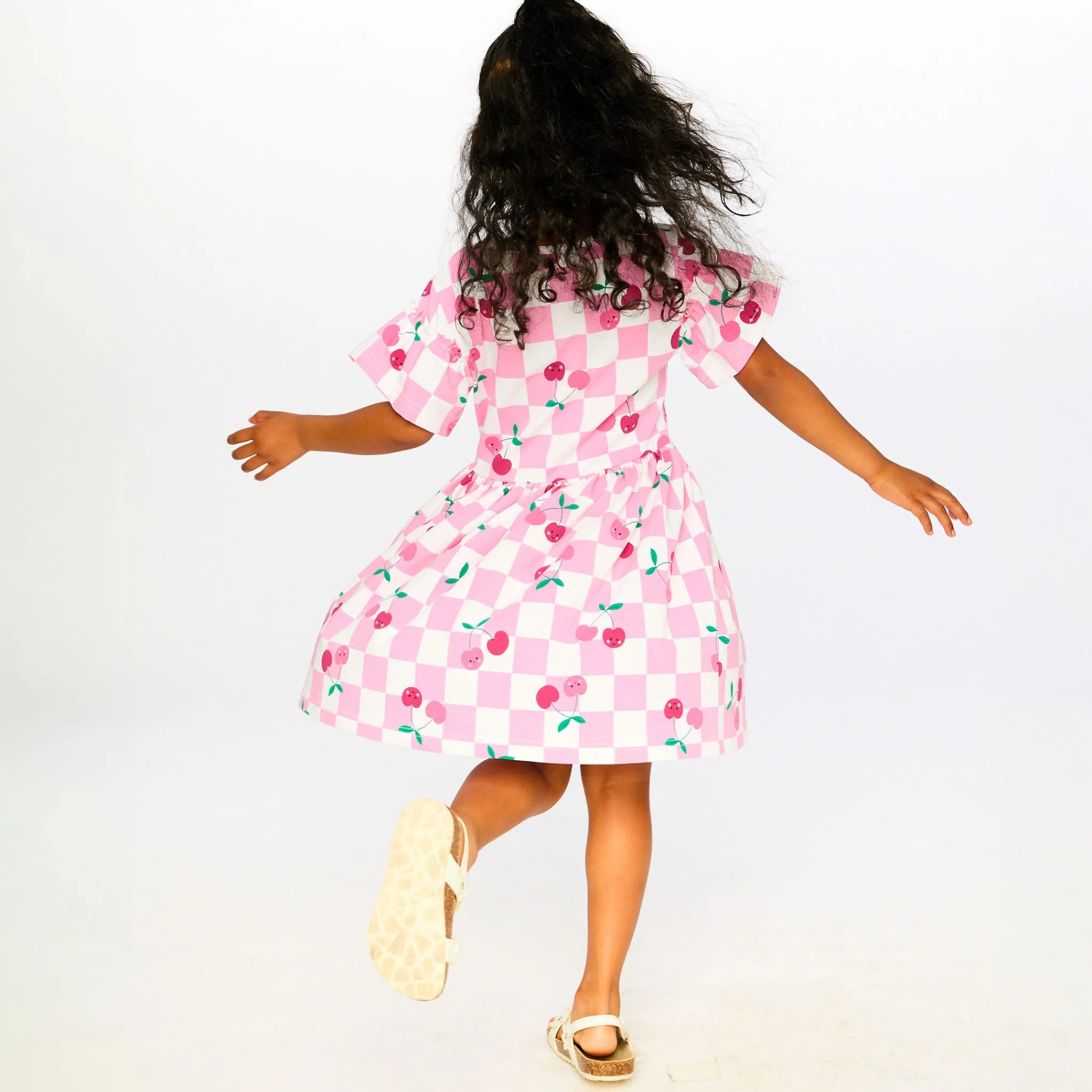 Kids Deux par Deux Cherry Check Dress 3-6