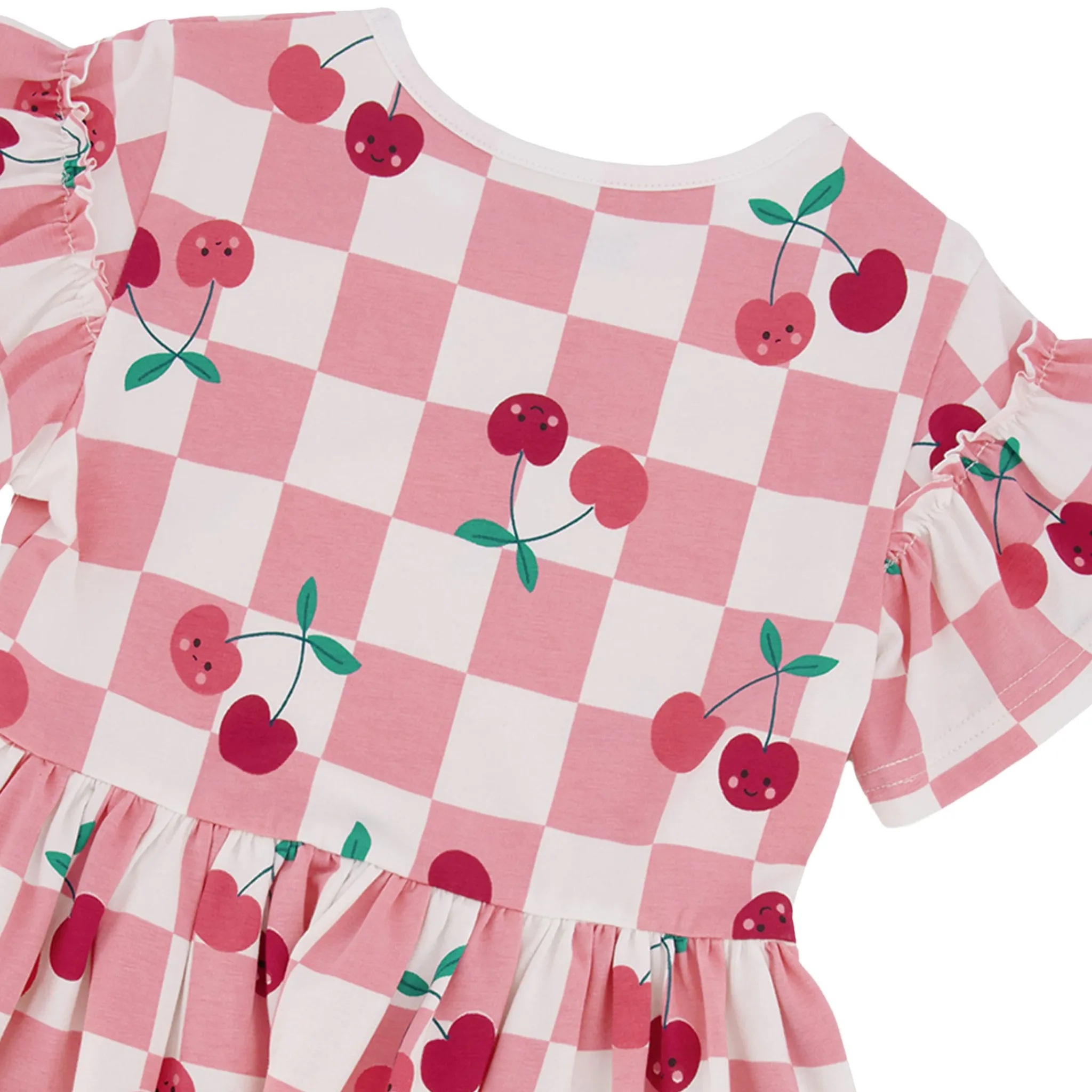 Kids Deux par Deux Cherry Check Dress 3-6