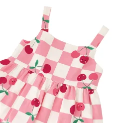 Kids Deux par Deux Cherry Check Romper 3-6