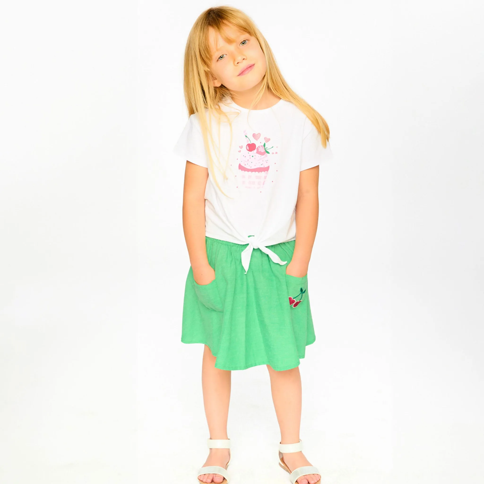 Kids Deux par Deux Cherry Cupcake T-shirt 7-10
