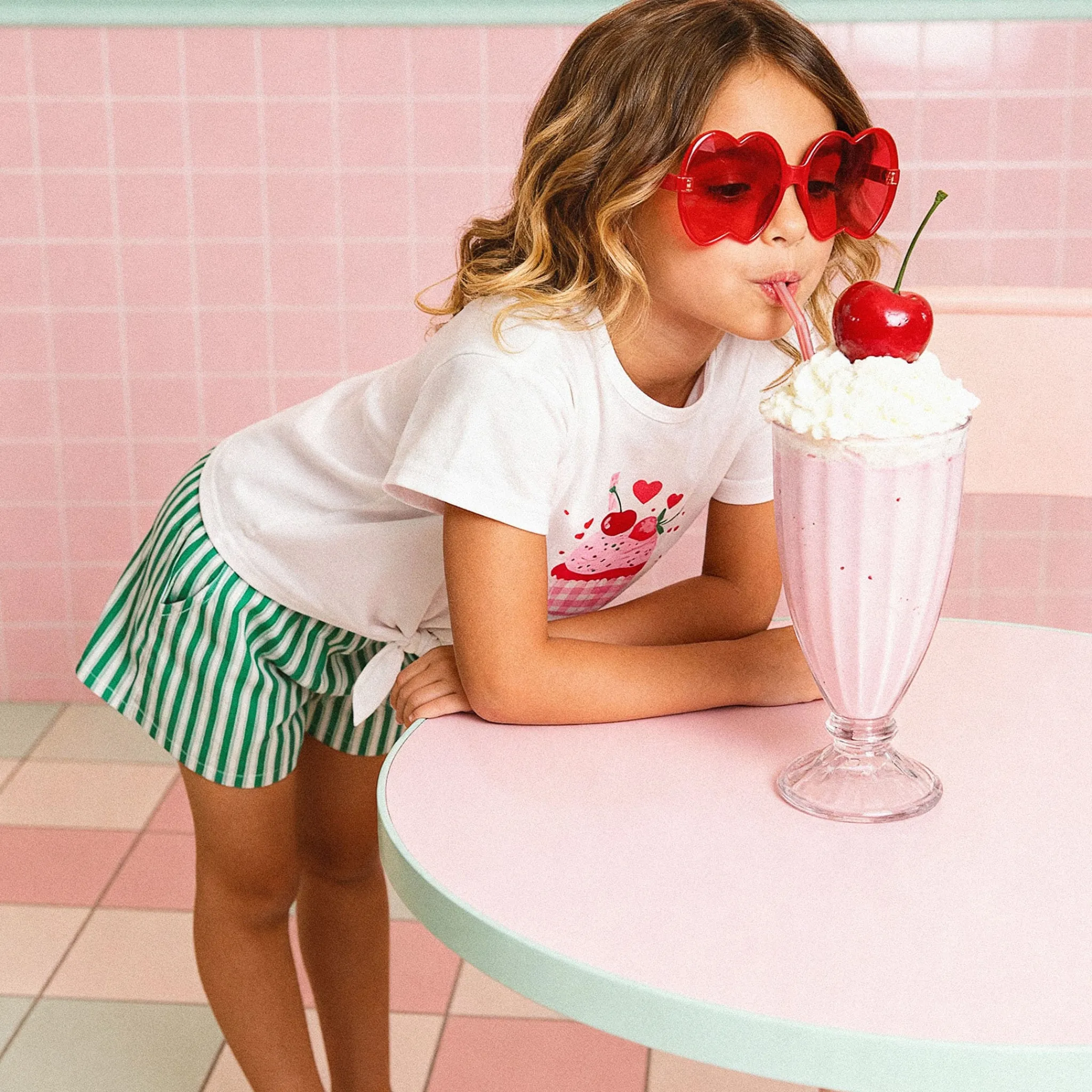 Kids Deux par Deux Cherry Cupcake T-shirt 7-10
