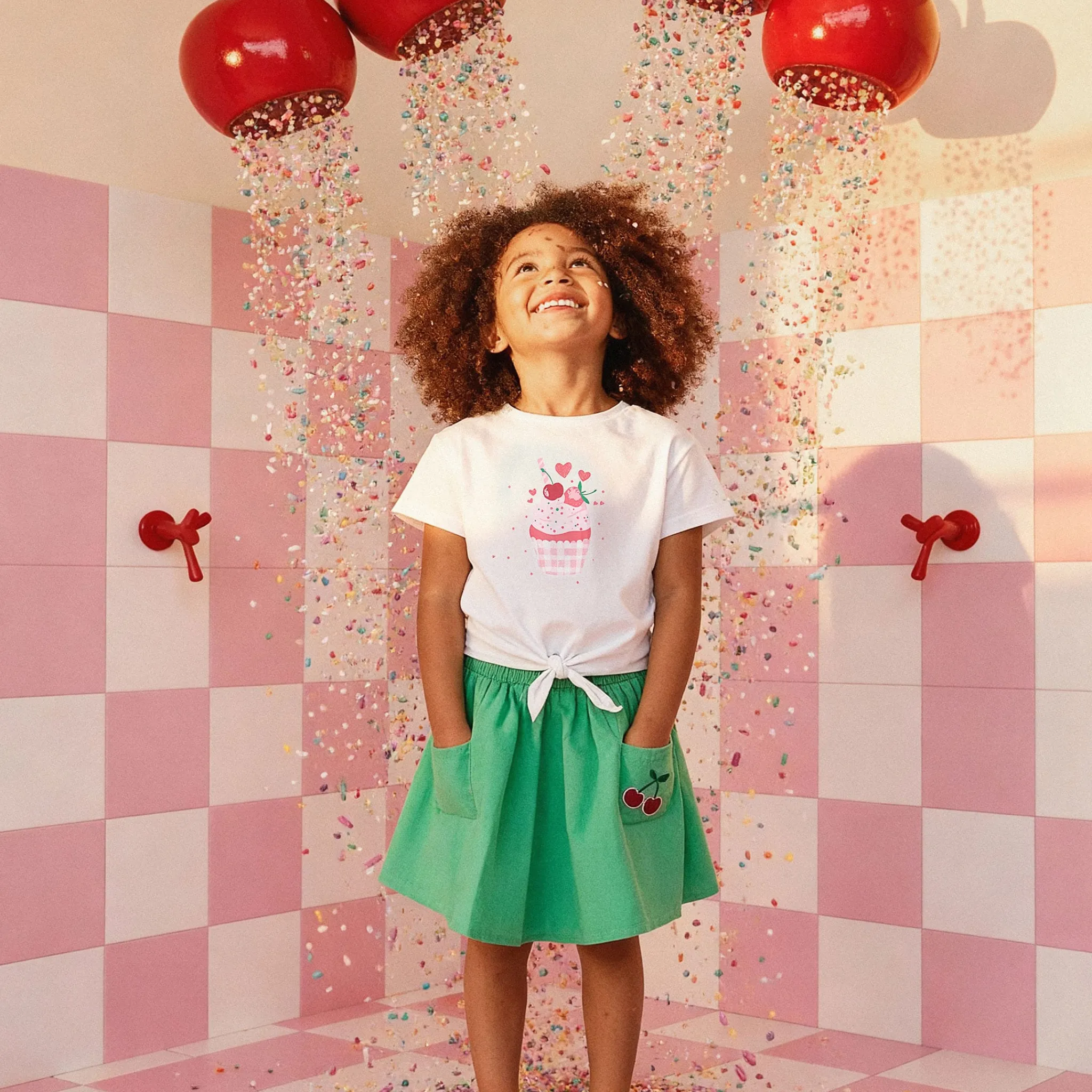 Kids Deux par Deux Cherry Cupcake T-shirt 7-10