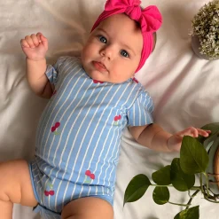 Camp by Birdz Cherry Stripe Bodysuit 3-24m