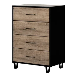 South Shore Chest - Arlen Weathered Oak and Matte Black