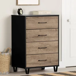 South Shore Chest - Arlen Weathered Oak and Matte Black