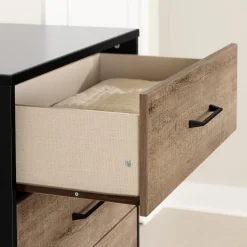 South Shore Chest - Arlen Weathered Oak and Matte Black