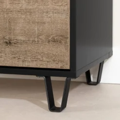 South Shore Chest - Arlen Weathered Oak and Matte Black