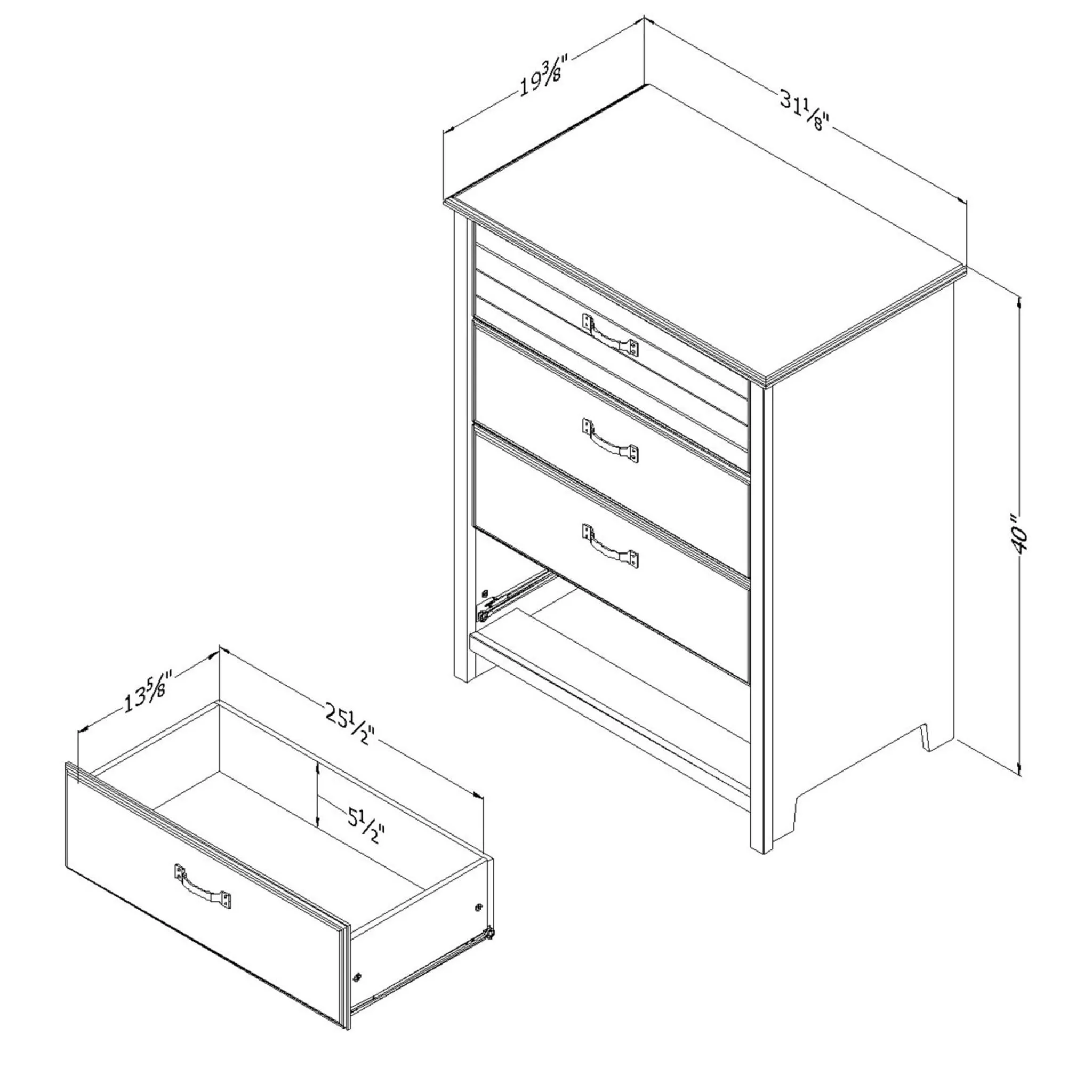 South Shore Chest with 4 Drawers Asten - Blueberry