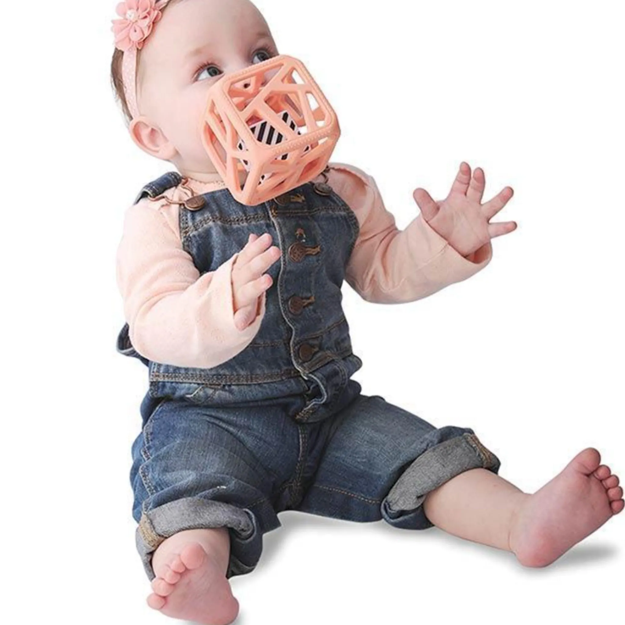 Munch Mitt Chew Cube Peachy Pink