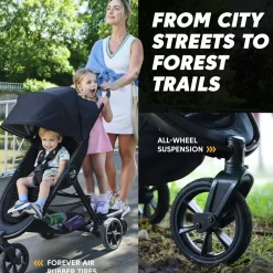 Kids Baby Jogger City Mini GT3 Stroller - Frosted Ivory/Black