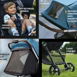 Kids Baby Jogger City Mini GT3 Stroller - Frosted Ivory/Black