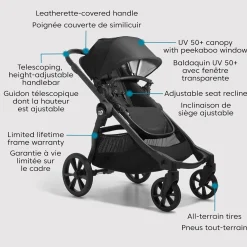 Kids Baby Jogger City Select2 with Tencel - Lunar Black